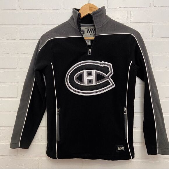 Nhl Les Canadiens CH hockey kids fleece medium Official Hockey league black grey - Picture 10 of 10
